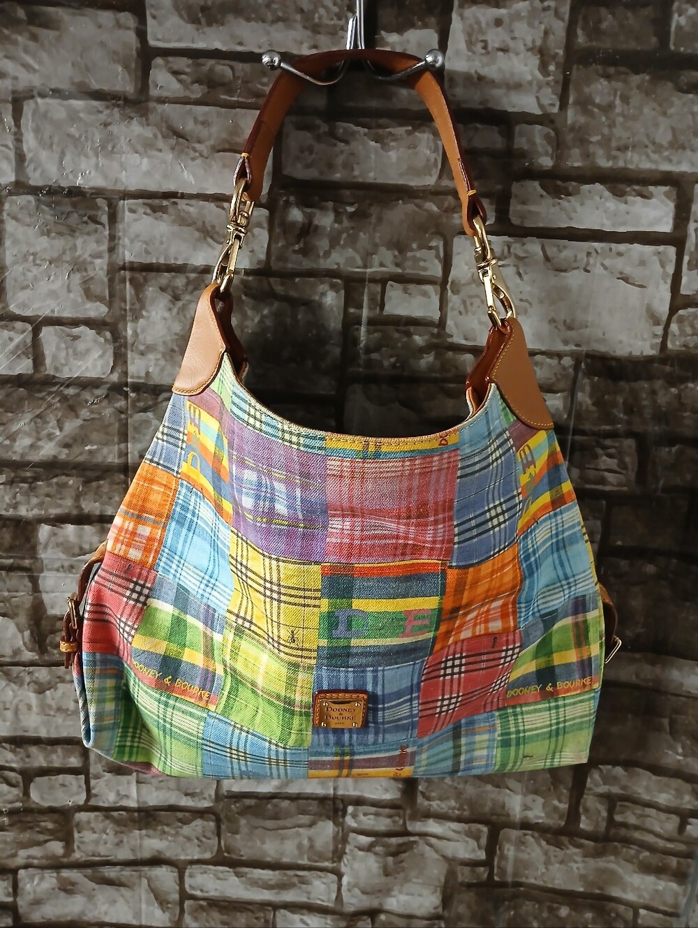 Dooney & Bourke Multicolor Patchwork Canvas Hobo Bag